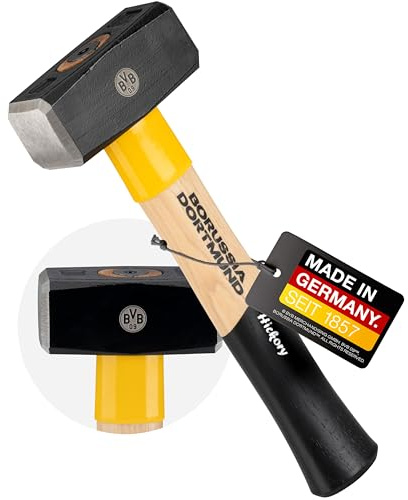 PICARD Fäustel BVB-Edition SecuTec®, Nr. 43 HS, 1.000 gr. | Im Offiziellen Borussia Dortmund Design | Hammer Lizenzprodukt für echte Borussia Fans | Profi Qualität | Picard Hammer