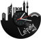 GRAVURZEILE Schallplattenuhr - Skyline Leipzig - Wanduhr aus gegossenem Vinyl mit Stadt Skyline 30 cm - Upcycling Designer Uhr - Moderne Wanduhr im Retro Vintage Style - Made in Germany