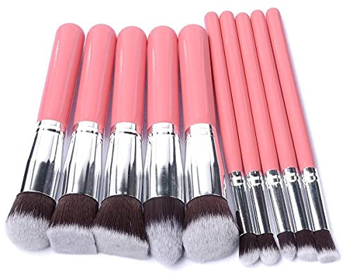 Glamza Lot de 10 pinceaux de maquillage Rose