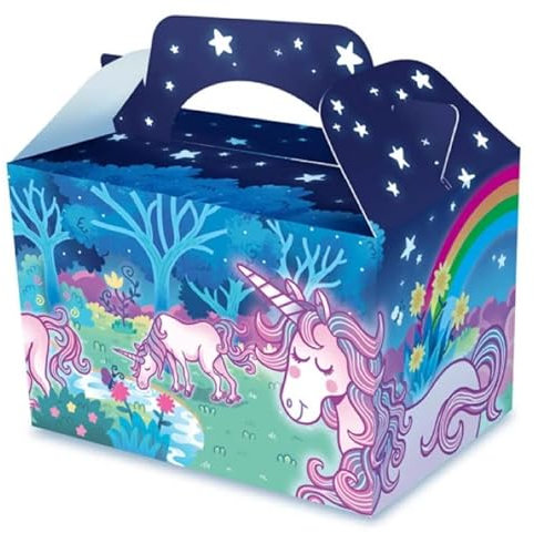 MustBeBonkers MAGICAL UNICORN Birthday Party Boxes Childrens Fun Picnic Food Meal Box P/W (15 Boxes)