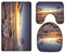 A.Monamour Badezimmer Badematte 3 Teilig Set Sonnenuntergang Ozean Landschaft Steigt Gezeiten Natur Landschaft Für Toilettenzubehör Flanell Saugfähig Badteppiche Badvorleger Badgarnitur WC Vorleger