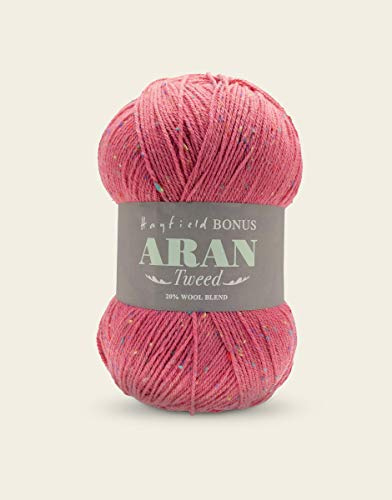 Sirdar Hayfield Bonus Aran Tweed, Raspberry Tweed (638)