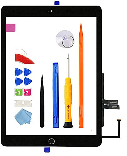 JPUNG für iPad 6 Digitizer Touchscreen Display 9.7'' 2018, Only für 6. Gen A1893 A1954 Ersatz Bildschirm,mit Home-Button(No Touch IC) + Videoanleitung,Toolset