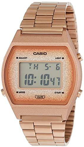 Casio Orologio unisex con quadrante digitale in oro rosa, serie vintage, B640WCG-5DF (D187), Rosa-Oro-Digitale, 38.9×35×9.9mm, Catena