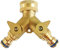 HQMPC Garden Hose Splitter Brass Y Hose Connector Two Way Hose Splitter 3/4 Female BSP Solid Brass Double Hose Connector for Outdoor Tap and Garden Hoses