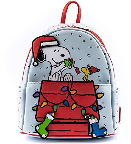 Loungefly Peanuts Gift Giving Snoopy and Woodstock Womens Double Strap Shoulder Bag Purse