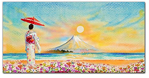 Coloray Küchenrückwand 140x70cm Glasscheibe Küche gehärtetes Glas Glaskunstwandbild Dekorplatte Panel - Mount Fuji Japan