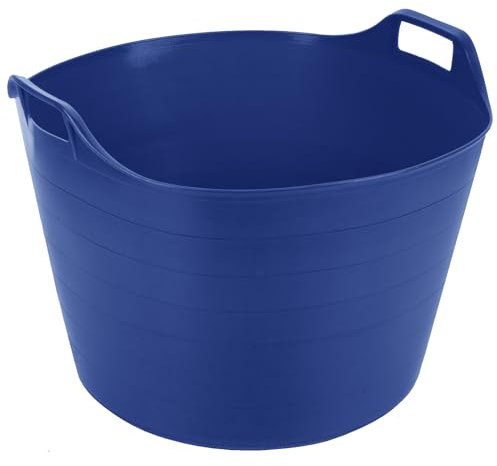 TENLITE [Pack of 2] Extra large 75l flexi tub bucket storage/flexi tub with handles for Home and Garden (Blue)