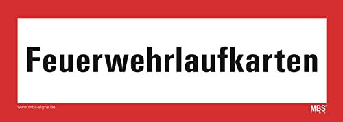 Aufkleber Brandschutzzeichen „Feuerwehrlaufkarten“ Feuerwehr Hinweis Folie selbstklebend | Größen wählbar Made in Germany, Größen Name: 7,4x21 cm