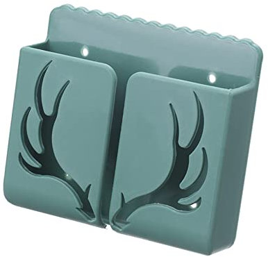 Wall Mount Phone Holder for Smartphones, Mobile Phone TV Remote Control Holder Bracket, Cellphone Stand Charging Holder with Self Adhesive for Bedroom Kitchen Bathroom Office (Green)