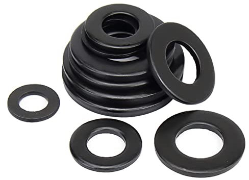 CONPHERON Flach Unterlegscheiben aus Kohlenstoffstahl Klasse 8.8 Schwarz Sicherungsscheiben Beilagscheiben Metall(M8x22x2 mm, 20 Stück)