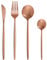 Bestdin Juego de cubiertos para 6 personas, 24 piezas, cubiertos de oro rosa, juego de cubiertos con cuchillo tenedor, cubiertos de acero inoxidable de, apto para lavavajillas
