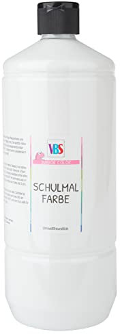 VBS Schulmalfarbe 1 Liter Matt lösungsmittelfrei deckintensiv Temperafarbe Weiß