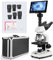 Vabiooth Lab Constant Temperature Stage Trinocular Compound Microscope 40X-2500X Magnification with 7 Monitor 5MP E-Eyepiece,Adjustable Thermostat Mechanical Stage for Husbandry,Pet Hospital,Farms
