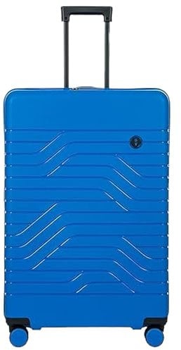 Bric's Hartschalen-Trolley Erweiterbar, Kollektion Ulisse B|Y, 4-Rollen-Koffer, Widerstandsfähig und Ultraleicht, USB-Anschluss, Integriertes TSA-Schloss, Maße: 49x71x28/32, Neonblau
