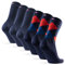 DANISH ENDURANCE Calzini Uomo Fibra di Bambù, Calze Classiche Eleganti in Bamboo, Calzini Estivi Traspiranti, 6 Paia, Multicolore (3x Blu Marino, 3x Rombi Rossi), 43-47