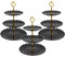 KOHAND 3 Pack 3 Tier Cake Cupcake Stand, Black Serving Plastic Cupcake Stand Holders Round Serving Platter, Black Tiered Server Plate Cake Dessert Fruit Display Tower for Party, Wedding