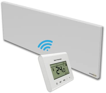 SCHMIDBAUER® Infrarotheizung 550 Watt inkl. Thermostat programmierbar - 10 Jahre Garantie - Wand/Deckenhalterung - deutsche Markenqualität - rahmenlos geschweißt - Überhitzungsschutz
