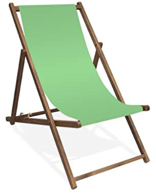 MultiBrands Liegestuhl, Holz, Mint ohne Armlehne mit dunkelbrauner Lasur, klappbar