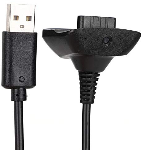 Dioche Ladegerät für Einen X360 360 Controller 360 Kabel ABS 2 in 1 1,5 M Ladekabel für 360 Controller Schnellladung (Schwarz)