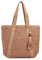 Baoblaze Strandtasche Damen Groß Stroh, Korbtasche Geflochten mit Reißverschluss, Gewebte Handtasche,Gewebte Umhängetaschen, Eimer Korbtasche für Outdoor Reise Arbeit Einkaufen Party, Hellbraun