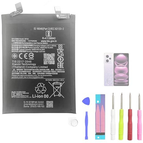 Aousavo Batería de Repuesto BP4K Compatible con Xiaomi Redmi Note 12 Pro 5G