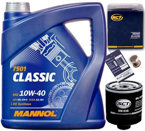 5L 10W40 Öl + Ölfilter 1.0 1.4 1.6 passend für Golf 3 Polo 6N 86C uvm.