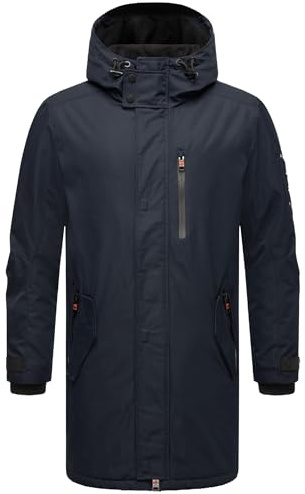 STONE HARBOUR Herren Outdoorjacke warm gefüttert leichte Winterjacke lang mit Kapuze Lanzoo S-3XL