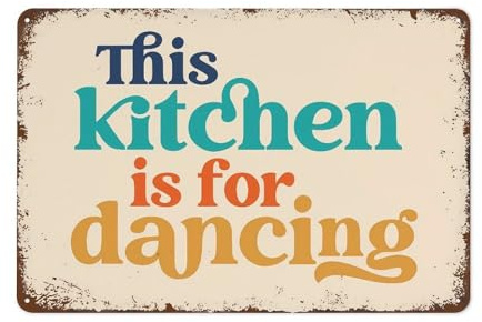 Lustiges Wanddekoration, Vintage-Blechschild mit Aufschrift This Kitchen Is for Dancing, für Männer, Höhle, Bar, Pub, Club, Zuhause, Zimmer, Geschenk, Poster, 20,3 x 30,5 cm