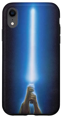 Hülle für iPhone XR Star Wars Luke Skywalker blaues Lichtschwert schwarz