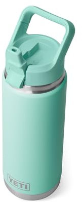 YETI Rambler Bouteille isolée sous vide en acier inoxydable avec bouchon de paille assorti – 769 ml – Vert écume de mer