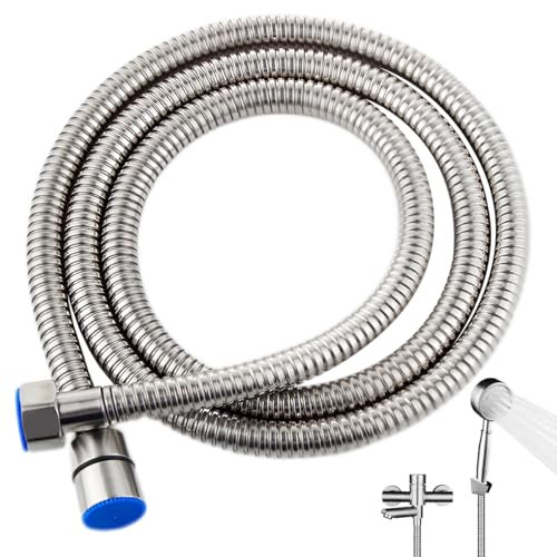 Tubo Doccia 2 Metri, Flessibile Doccia in Acciaio Inox 304 Attacco Universale da G1/2 di Pollice, Anti-Groviglio Anti-Versamento Tubo Flessibile Doccia per a Tutti l Soffioni Doccia, Doccette