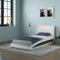 SlumberWorx NEPTUNE LED LIGHTS HEADBOARD GAMING STYLE FAUX LEATHER BED FRAME - Single, Small Double, Double (White, Single)