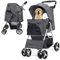 JupiterJX Dog Stroller with Rain Cover, Pet Pram for Small Medium Dogs, Dog Buggy with Storage Basket Cup Holder, Cats Dogs Pushchair, Foldable Pet Pram for Cats Puppies Dogs (Grey with Rain Cover)