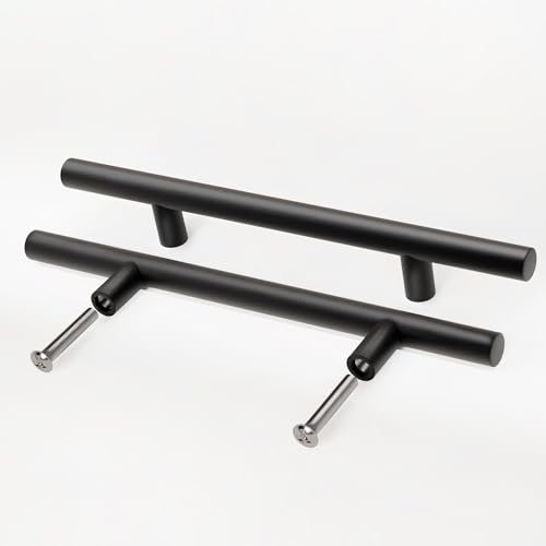 woplus Schrank Schublade Türgriff Ø: 12 mm Schrankgriff Modern Küchenschrank Kleiderschrank Zieht Griffe Inkl. Schrauben Schwarz (Bohrlochabstand: 290 mm, 5 Stück)