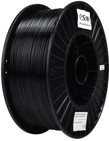 eSUN PETG Filament 1.75 mm, PETG 3D Printer Filament, Measurement Accuracy +/- 0.03 mm, 2.5KG Spule 3D Druck Filament für 3D Drucker, Einfarbig schwarz