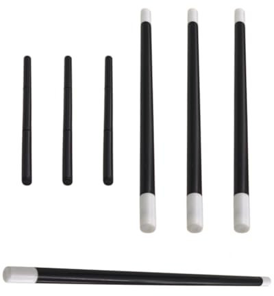 QLEUIFT 7 pcs Baguettes de Magicien Baguettes Magique Magicien Noir et Blanc Bâtons Magique en Plastique Classique pour Halloween Anniversaire Fête Mascarade, 33cm/24cm/15cm