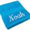Handtuch Juist mit Namen oder Wunschtext Bestickt, personalisiertes Duschtuch, individuelles Badetuch, 100% Baumwolle, 50 x 100 cm hellblau