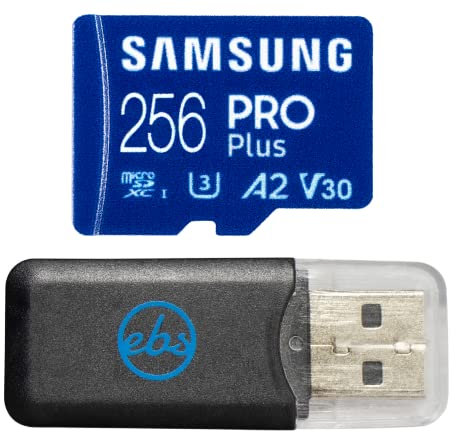 Samsung 256GB MicroSD Pro Plus Memory Card for Action Camera Compatible with GoPro Hero 13 Black, Hero (2024) (MB-MD256SA) U3 V30 Bundle with 1 Everything But Stromboli SD & MicroSDXC Card Reader