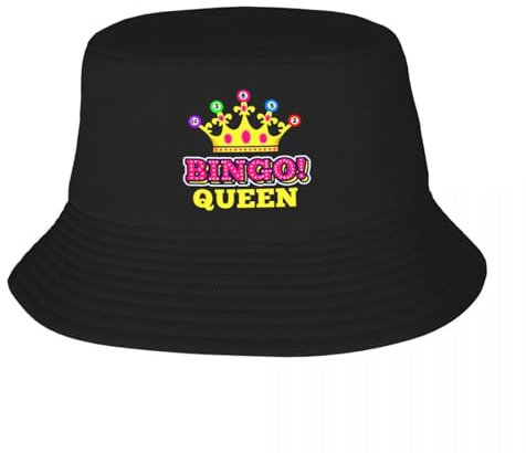 YANIUIE Unisex Bingo Queen Bucket Hat Reise Strand Sommer Camping Hut Geschenk