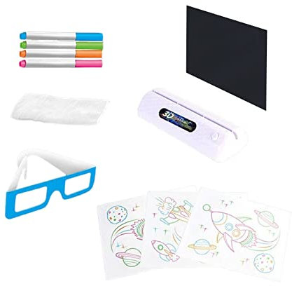 It-100 Pad Light Up LED Drawing Tablet With Extras Includes Wipe Board Cloth 3D Glasses Pattem Paper LED Lamp Holdte Transparent Drawing Board Erasable Type Fluorescent Plate Pen Hunting (A,