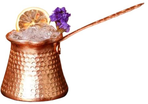 Birtern Turkish Coffee Pot - Long Handle Metal Arabic Coffee Pot - Multifunctional Coffee Pot, Copper Coffee Maker for Arabic Coffee, Cocktails