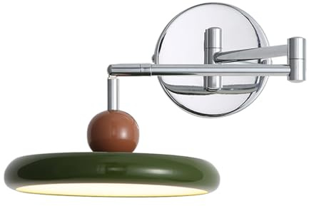 YFMYY Moderne Wandleuchte mit Schwenkarm, winkelverstellbare Wandleuchten, cremefarbene Wandleuchte aus Metall mit Chrom-Finish, festverdrahtete LED-Wandleuchte für Schlafzimmer, Nachttisch