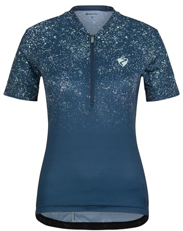 Ziener Damen NALADIA Fahrradtrikot/Radtrikot - Mountainbike|Rennrad - atmungsaktiv, schnelltrocknend, elastisch, Kurzarm, hale Navy, 34