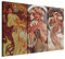 murando - Tableau triptyque mural ensemble de 3 pièces 135x90 cm – Impression sur toile avec cadre pour salon et chambre - Couleurs Rouges Composition De Peintures Beiges Mucha Alfons l-G-10415-b-a