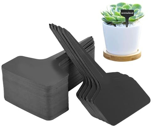 100 Piezas Etiquetas De Plantas - Marcadores para Plantas - Marcadores de Plástico en Forma de T Impermeables para Semillas, Flores y Verduras (10x6cm)