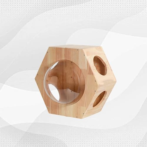 ZSXZCBDQ Set da Arrampicata per Gatti con Cucce Lavabili - Mensole in Legno Naturale per Gatti, capacità di Carico Fino a 20 kg, 8 Componenti Assemblabili(54 * 44 * 24)