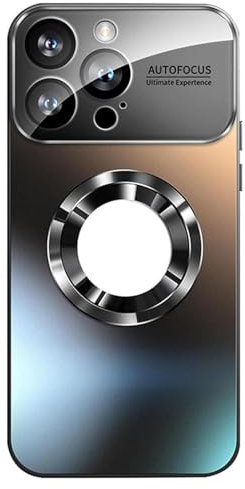 Sentechx Magnethülle für iPhone, großes Fenster sichtbares Logo Aluminium Metall-Stoßstange, staubdesteignis, mattdichtungssicherer Abdeckung, Vollkamera-Objektivschutz