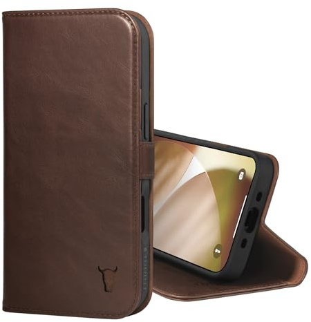TORRO Leather Case Compatible with iPhone Air 6.5 2025 - Premium Leather Wallet Flip Case with Kickstand and Card Slots (Compatible with Official MagSafe Chargers) - Dark Brown
