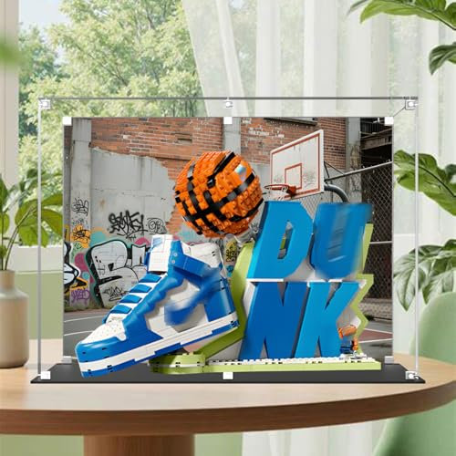 Acrylfiguren Display Box für LE-GO 43008 für Niike Du-nk Acryl Aufbewahrungsbox Staubdicht Transparent Box Custom Display Case Aufbewahrungsbox (kein Modell) (Hintergrund)